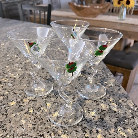 Dining Small Martini Glasses With Wavy Stem Hand Painted Poshmark